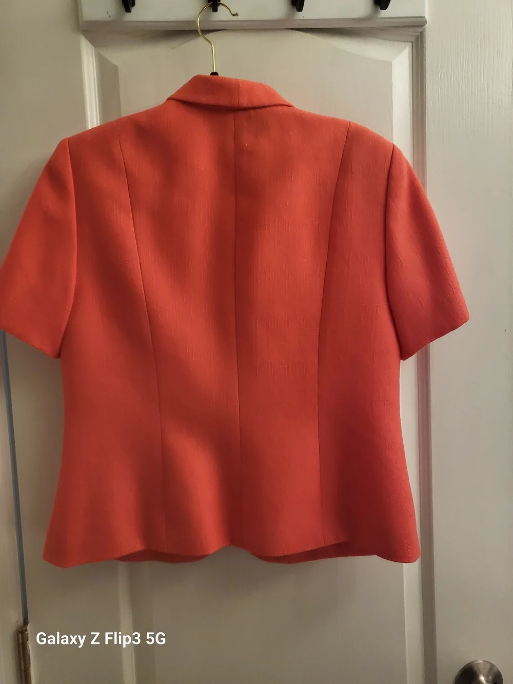 Kasper Coral-Orange Short Sleeve Skirt Suit Pre-owned 12P